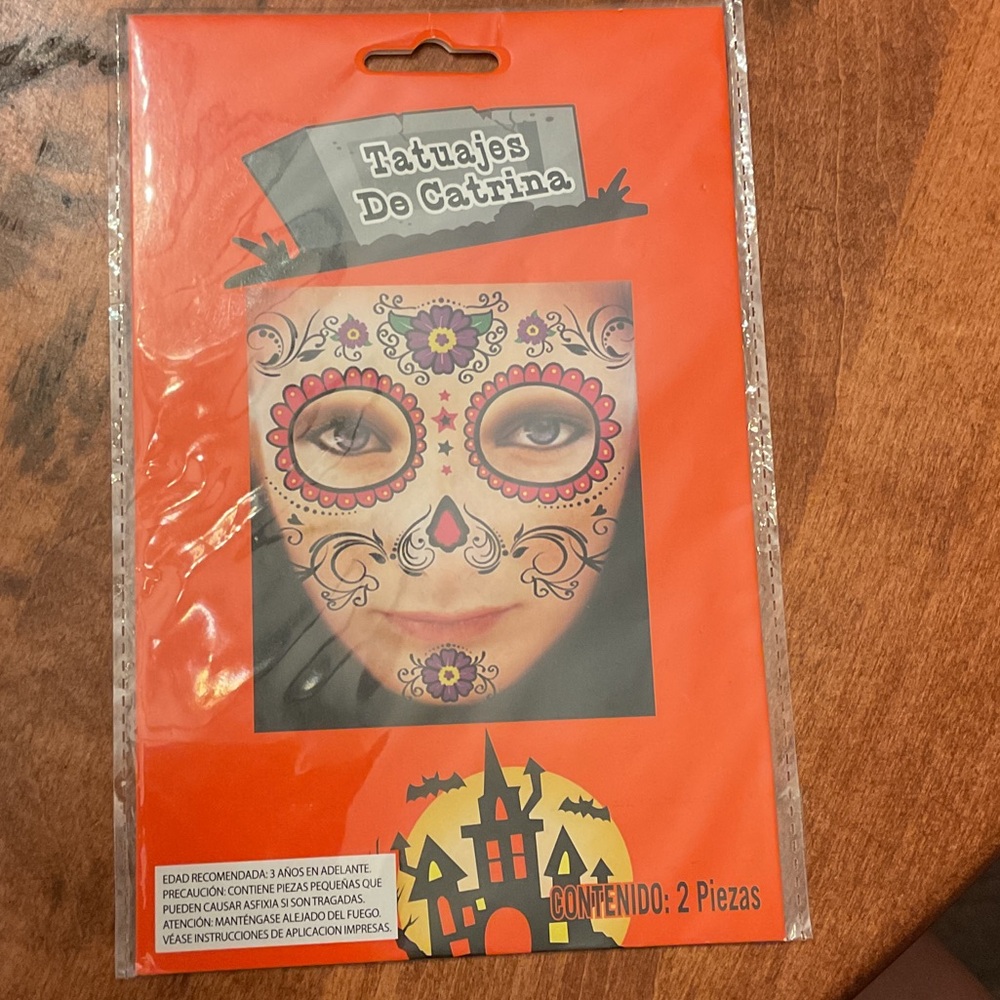 Tatuajes De Catrina Face Tattoo Kit - Orange